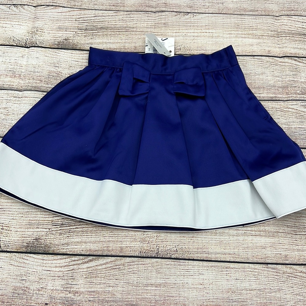 Janie and Jack Blue and White Satin Skirt Sz 3